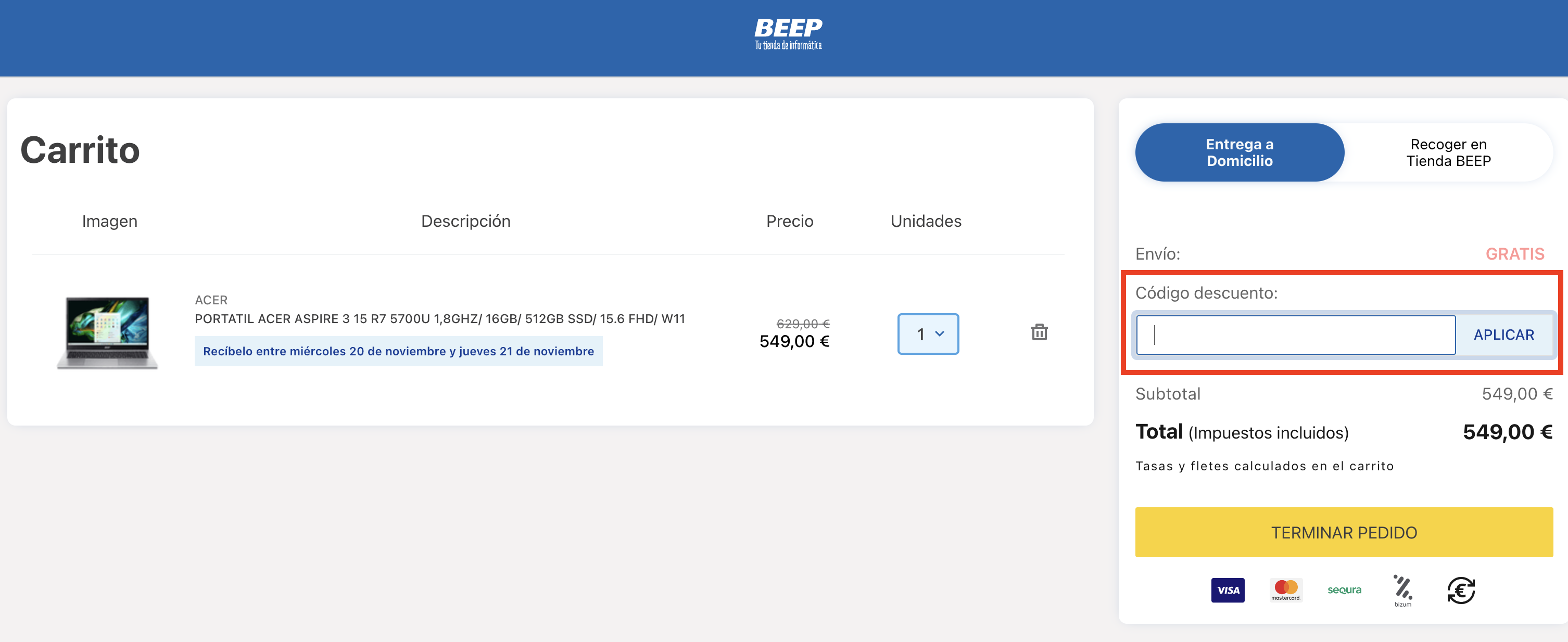 Beep Códigos descuento